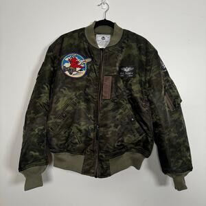 Alpha Industries Men's B15-3 TT Flight Bomber Jacket - Olive Camo